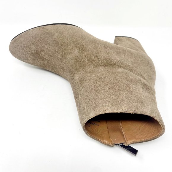 Thursday Boot Co Womens Taupe Paloma Handcrafted Suede Bootie - Picture 4 of 5